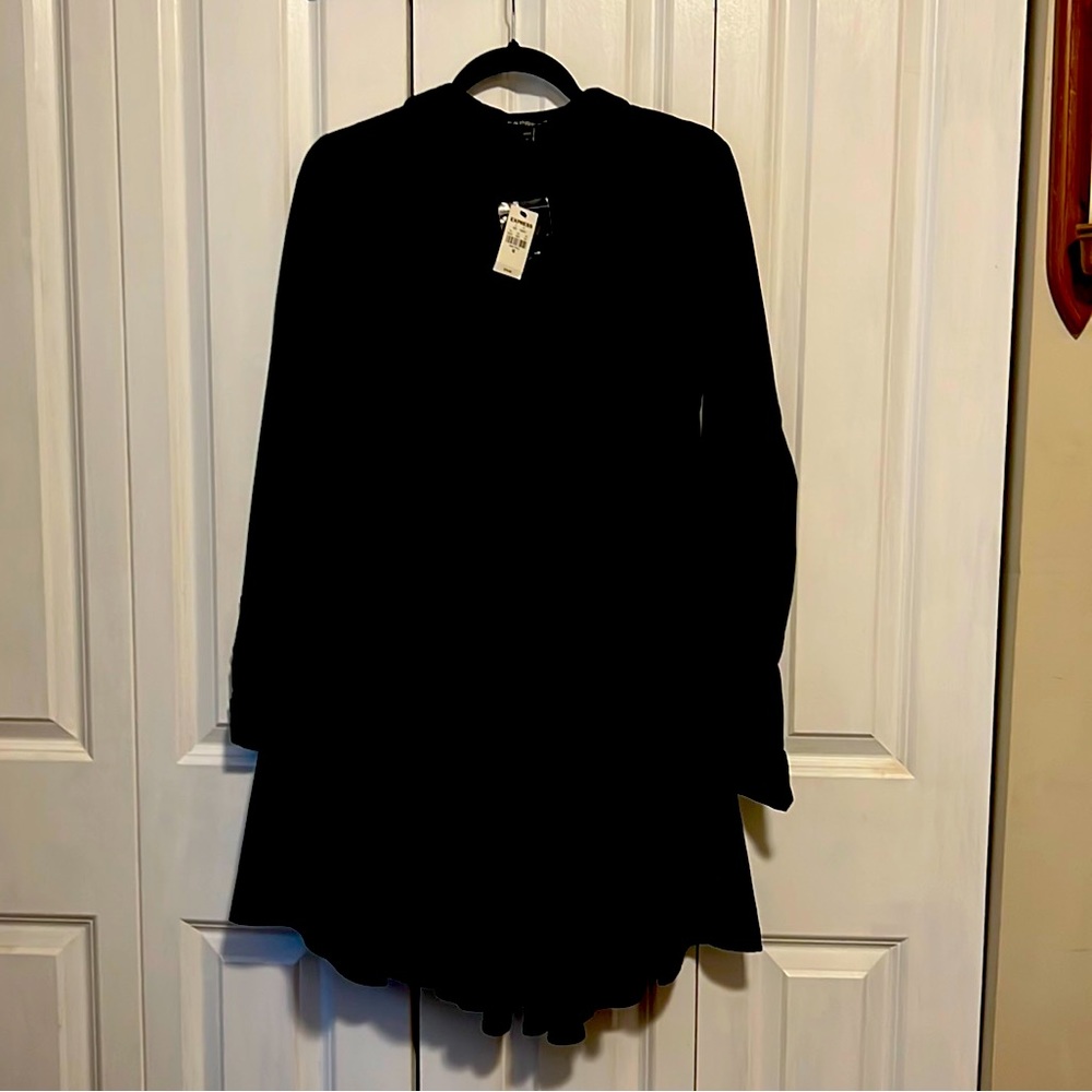 Express NWT A-line black shirt dress